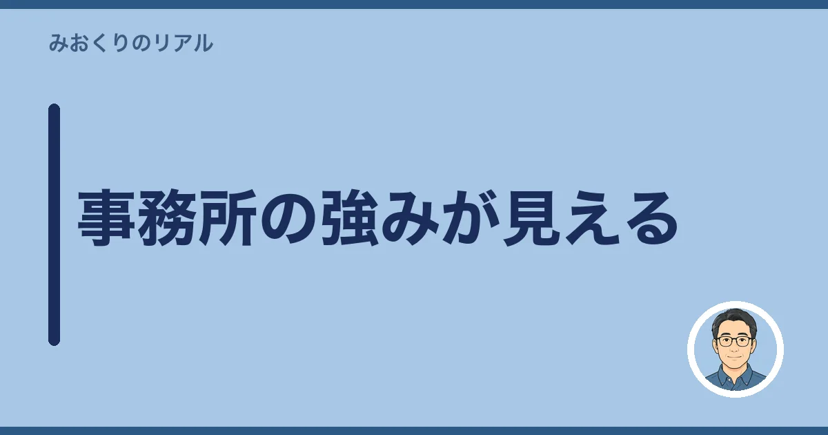 事務所の強みが見える