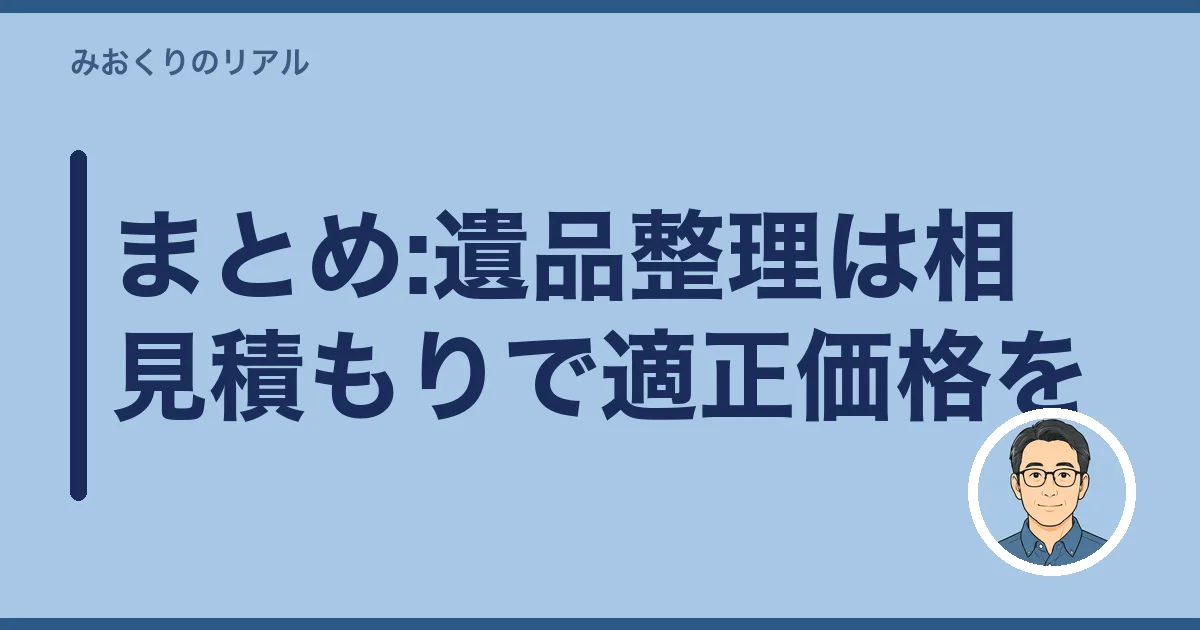 まとめ:遺品整理は相見積もりで適正価格を