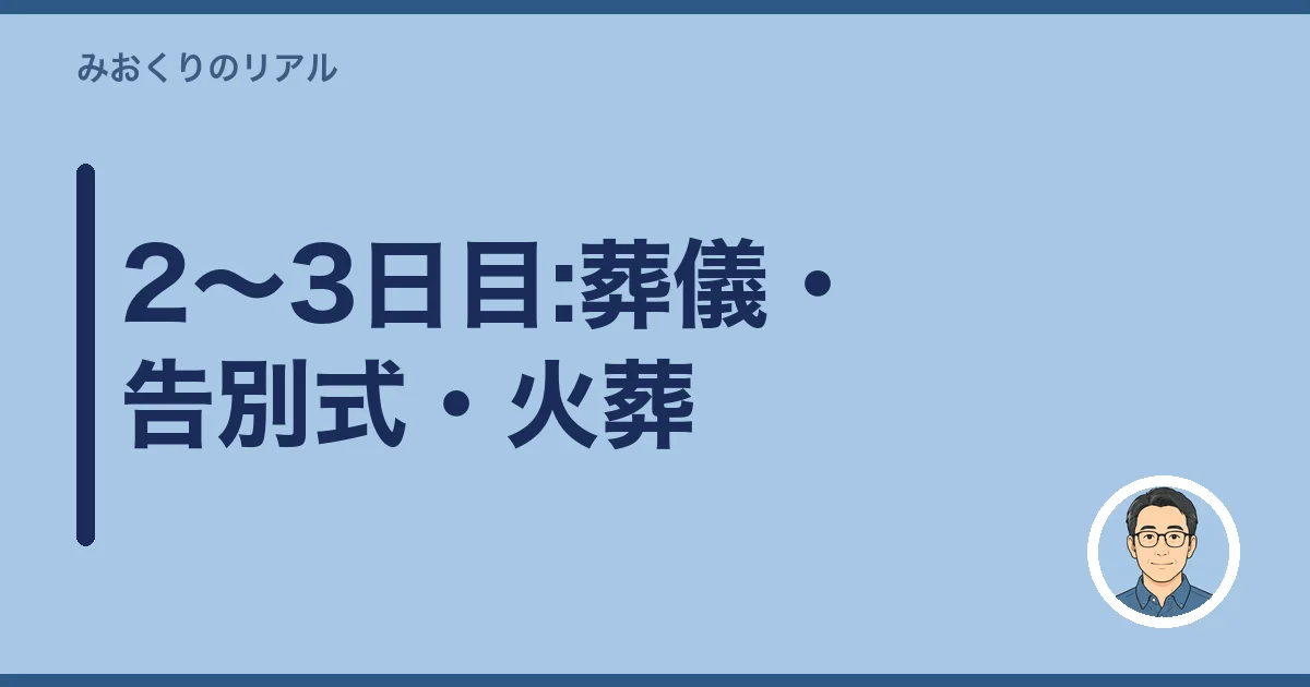 2〜3日目:葬儀・告別式・火葬