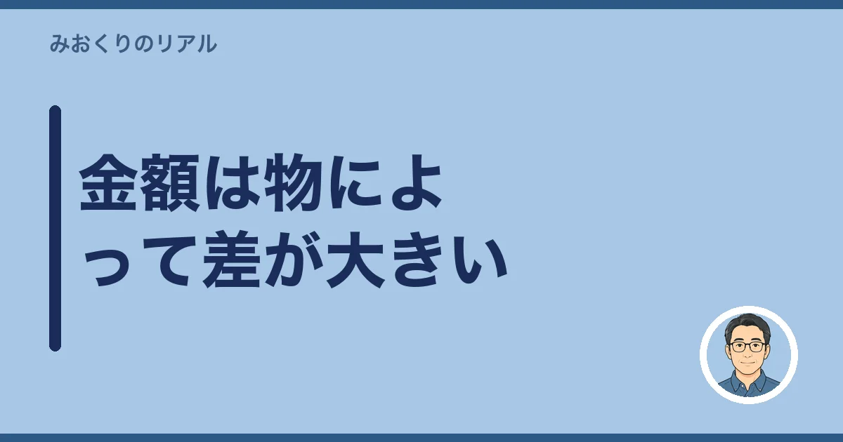 金額は物によって差が大きい