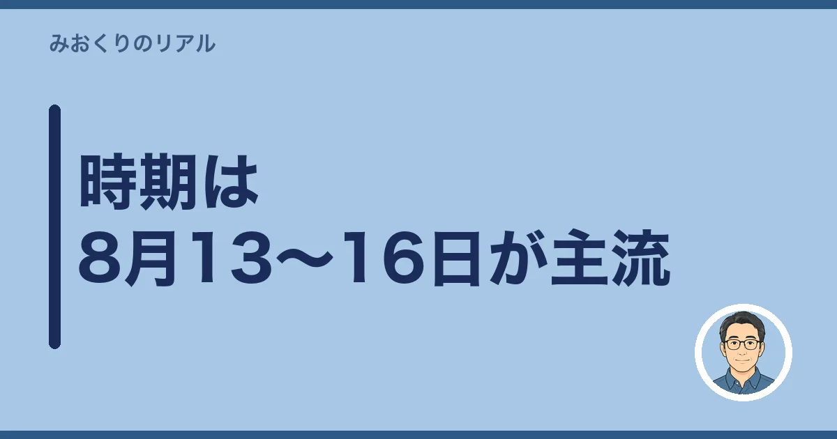 時期は8月13〜16日が主流