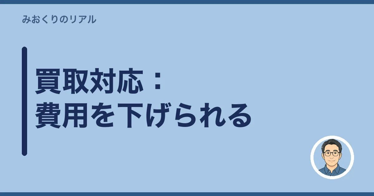 買取対応：費用を下げられる