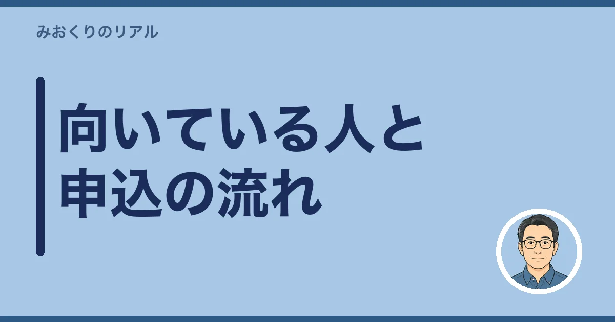 向いている人と申込の流れ