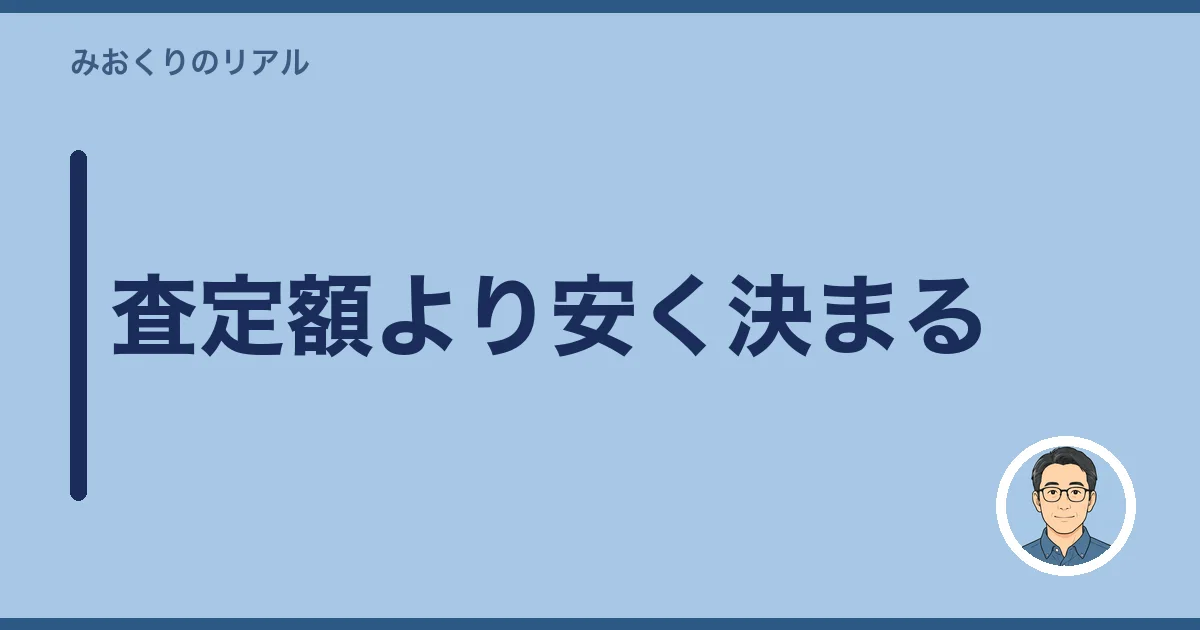 査定額より安く決まる