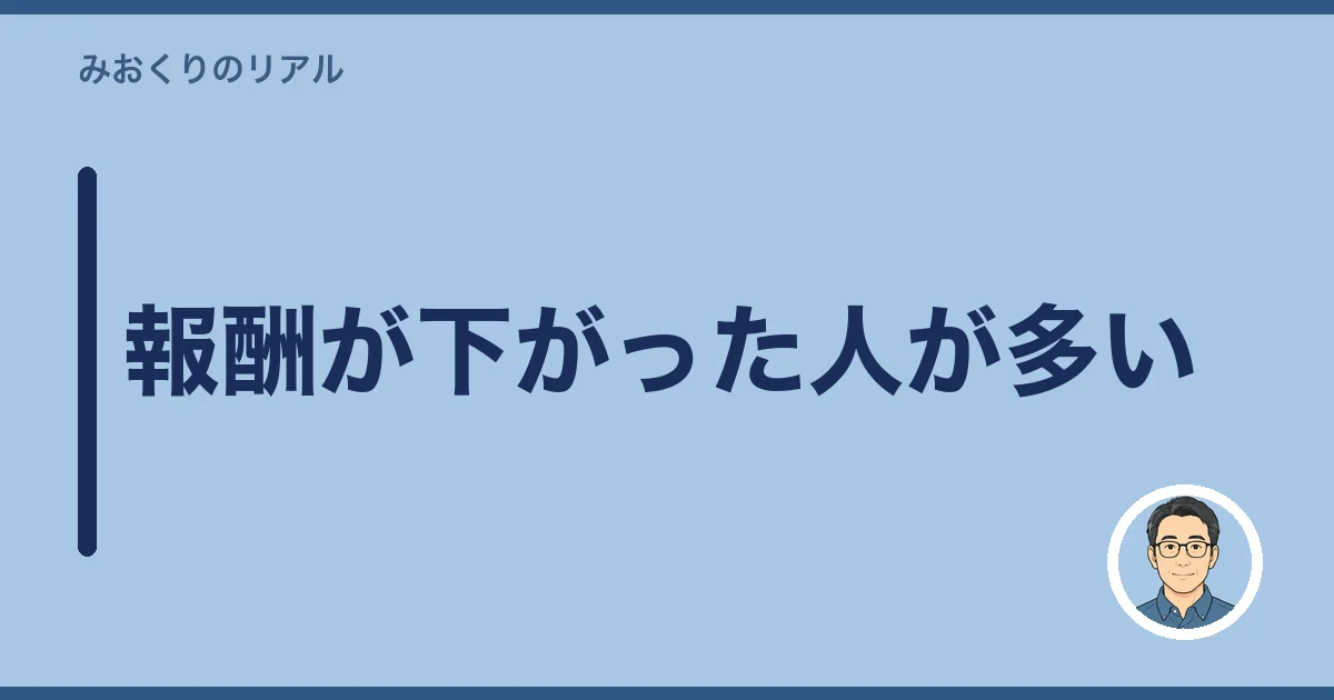 報酬が下がった人が多い