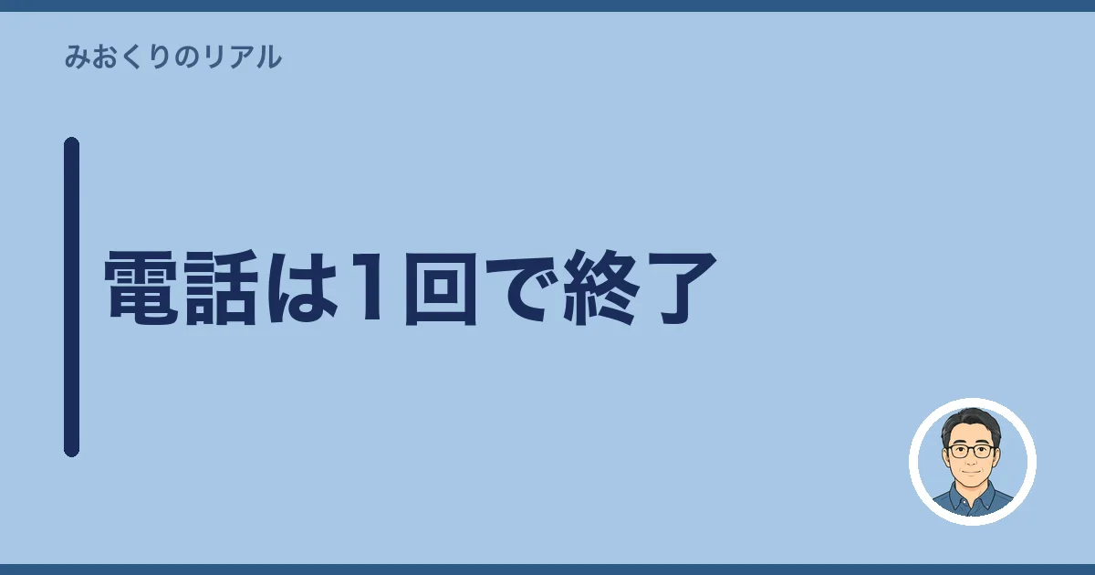 電話は1回で終了