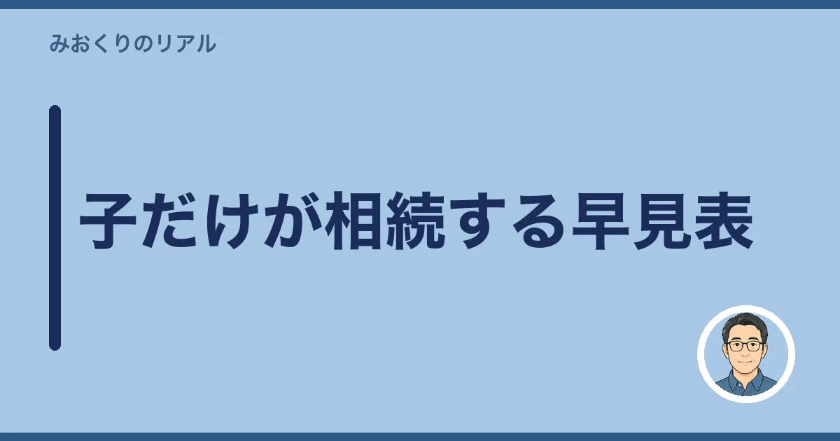 子だけが相続する早見表