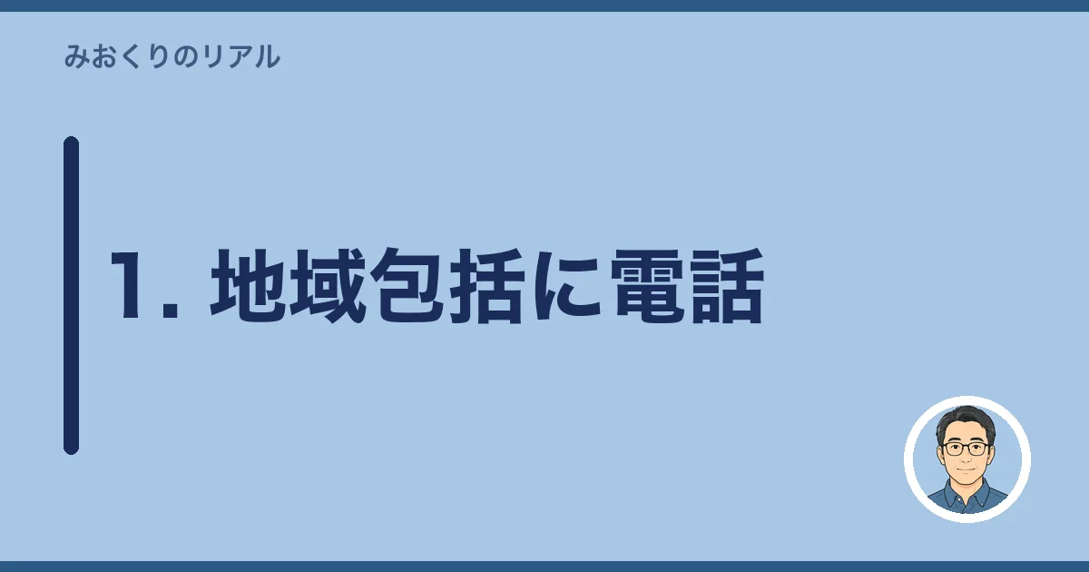 1. 地域包括に電話